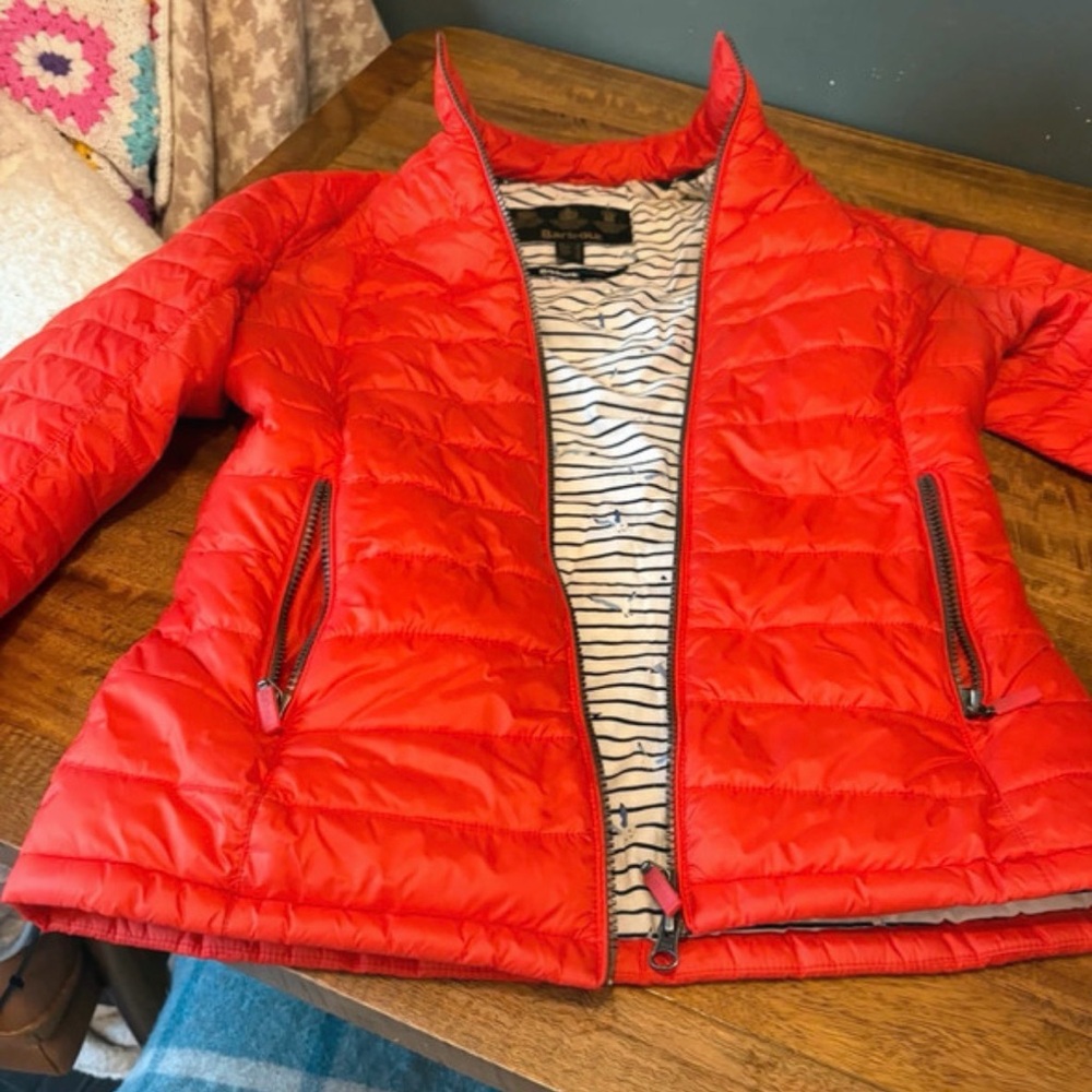 Barbour Women's Red Quilted Jacket size U.S. 4 - Picture 2 of 7